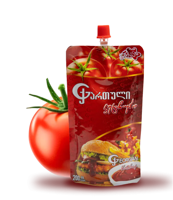 კეტჩუპის დოიპაკი 200 გ პომიდორთან — Ketchup doypack 200 g with tomato